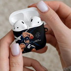 Carlton Football Club AirPods Case Blues Muscular Mascot Graphic - Abstract Paint Splatter Art