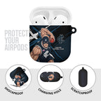Carlton Football Club AirPods Case Blues Muscular Mascot Graphic - Abstract Paint Splatter Art
