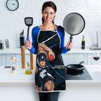 Carlton Football Club Apron Blues Muscular Mascot Graphic - Abstract Paint Splatter Art