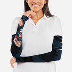 Carlton Football Club Arm Sleeves Blues Muscular Mascot Graphic - Abstract Paint Splatter Art