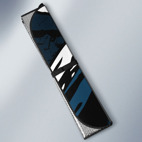 Carlton Football Club Auto Sun Shade Blues Muscular Mascot Graphic - Abstract Paint Splatter Art