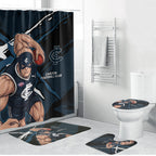 Carlton Football Club Bathroom Set Blues Muscular Mascot Graphic - Abstract Paint Splatter Art