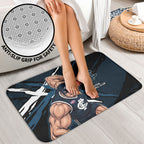Carlton Football Club Bathroom Set Blues Muscular Mascot Graphic - Abstract Paint Splatter Art
