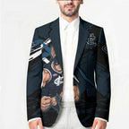 Carlton Football Club Blazer Blues Muscular Mascot Graphic - Abstract Paint Splatter Art