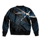 Carlton Football Club Bomber Jacket Blues Muscular Mascot Graphic - Abstract Paint Splatter Art