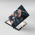 Carlton Football Club Canvas Wall Art Blues Muscular Mascot Graphic - Abstract Paint Splatter Art