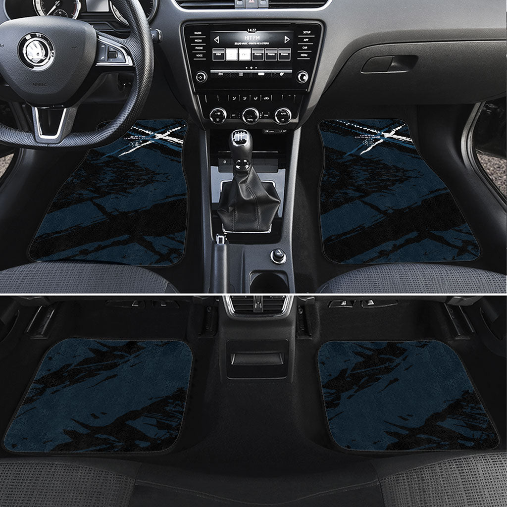Carlton Football Club Car Mats Blues Muscular Mascot Graphic - Abstract Paint Splatter Art