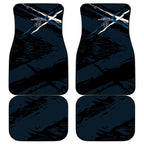 Carlton Football Club Car Mats Blues Muscular Mascot Graphic - Abstract Paint Splatter Art