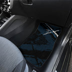 Carlton Football Club Car Mats Blues Muscular Mascot Graphic - Abstract Paint Splatter Art