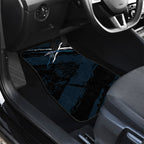 Carlton Football Club Car Mats Blues Muscular Mascot Graphic - Abstract Paint Splatter Art
