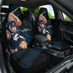 Carlton Football Club Car Seat Cover Blues Muscular Mascot Graphic - Abstract Paint Splatter Art