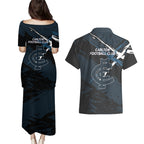 Carlton Football Club Couples Matching Puletasi and Hawaiian Shirt Blues Muscular Mascot Graphic - Abstract Paint Splatter Art