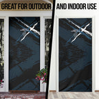 Carlton Football Club Door Cover Blues Muscular Mascot Graphic - Abstract Paint Splatter Art