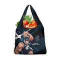 Carlton Football Club Grocery Bag Blues Muscular Mascot Graphic - Abstract Paint Splatter Art