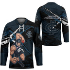 Carlton Football Club Hockey Jersey Blues Muscular Mascot Graphic - Abstract Paint Splatter Art