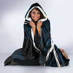 Carlton Football Club Hooded Blanket Blues Muscular Mascot Graphic - Abstract Paint Splatter Art
