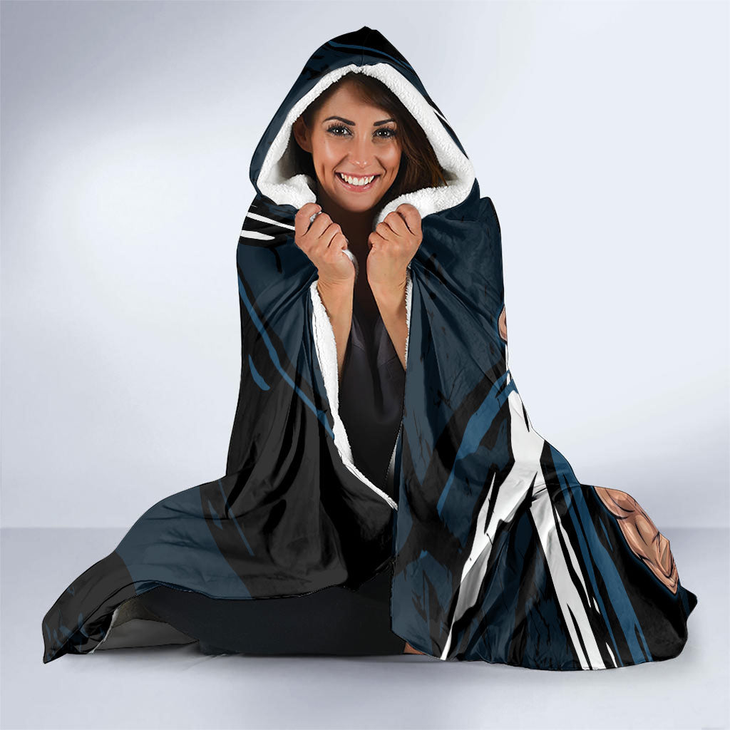 Carlton Football Club Hooded Blanket Blues Muscular Mascot Graphic - Abstract Paint Splatter Art
