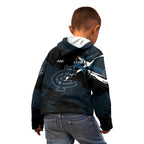 Carlton Football Club Kid Hoodie Blues Muscular Mascot Graphic - Abstract Paint Splatter Art