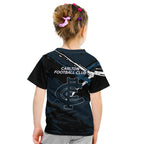 Carlton Football Club Kid T Shirt Blues Muscular Mascot Graphic - Abstract Paint Splatter Art
