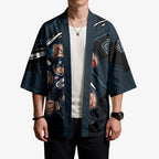 Carlton Football Club Kimono Blues Muscular Mascot Graphic - Abstract Paint Splatter Art