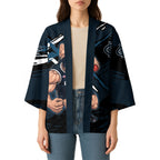 Carlton Football Club Kimono Blues Muscular Mascot Graphic - Abstract Paint Splatter Art