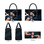 Carlton Football Club Leather Bag Blues Muscular Mascot Graphic - Abstract Paint Splatter Art