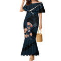 Carlton Football Club Mermaid Dress Blues Muscular Mascot Graphic - Abstract Paint Splatter Art