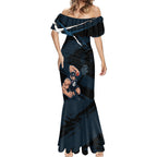 Carlton Football Club Mermaid Dress Blues Muscular Mascot Graphic - Abstract Paint Splatter Art