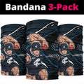 Carlton Football Club Neck Gaiter Blues Muscular Mascot Graphic - Abstract Paint Splatter Art