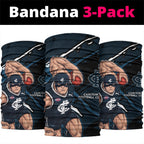 Carlton Football Club Neck Gaiter Blues Muscular Mascot Graphic - Abstract Paint Splatter Art