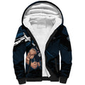 Carlton Football Club Sherpa Hoodie Blues Muscular Mascot Graphic - Abstract Paint Splatter Art