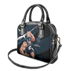 Carlton Football Club Shoulder Handbag Blues Muscular Mascot Graphic - Abstract Paint Splatter Art