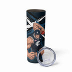 Carlton Football Club Skinny Tumbler Blues Muscular Mascot Graphic - Abstract Paint Splatter Art