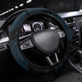 Carlton Football Club Steering Wheel Cover Blues Muscular Mascot Graphic - Abstract Paint Splatter Art