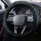 Carlton Football Club Steering Wheel Cover Blues Muscular Mascot Graphic - Abstract Paint Splatter Art