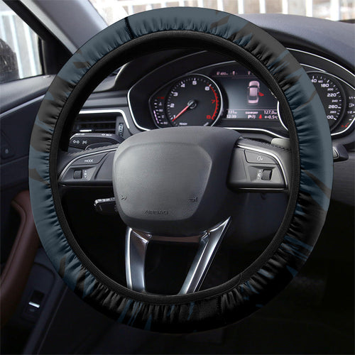 Carlton Football Club Steering Wheel Cover Blues Muscular Mascot Graphic - Abstract Paint Splatter Art