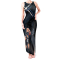 Carlton Football Club Tank Maxi Dress Blues Muscular Mascot Graphic - Abstract Paint Splatter Art