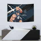 Carlton Football Club Tapestry Blues Muscular Mascot Graphic - Abstract Paint Splatter Art