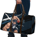 Carlton Football Club Travel Bag Blues Muscular Mascot Graphic - Abstract Paint Splatter Art