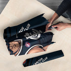 Carlton Football Club Umbrella Blues Muscular Mascot Graphic - Abstract Paint Splatter Art