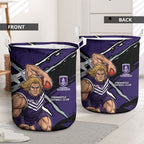 Fremantle Football Club Laundry Basket Dockers Muscular Mascot Graphic - Abstract Paint Splatter Art