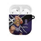 Fremantle Football Club AirPods Case Dockers Muscular Mascot Graphic - Abstract Paint Splatter Art