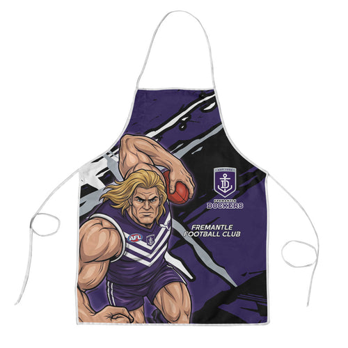 Fremantle Football Club Apron Dockers Muscular Mascot Graphic - Abstract Paint Splatter Art