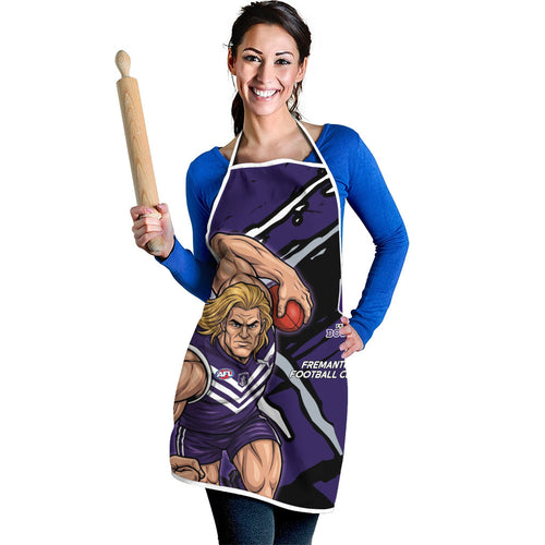 Fremantle Football Club Apron Dockers Muscular Mascot Graphic - Abstract Paint Splatter Art