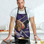 Fremantle Football Club Apron Dockers Muscular Mascot Graphic - Abstract Paint Splatter Art