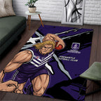 Fremantle Football Club Area Rug Dockers Muscular Mascot Graphic - Abstract Paint Splatter Art