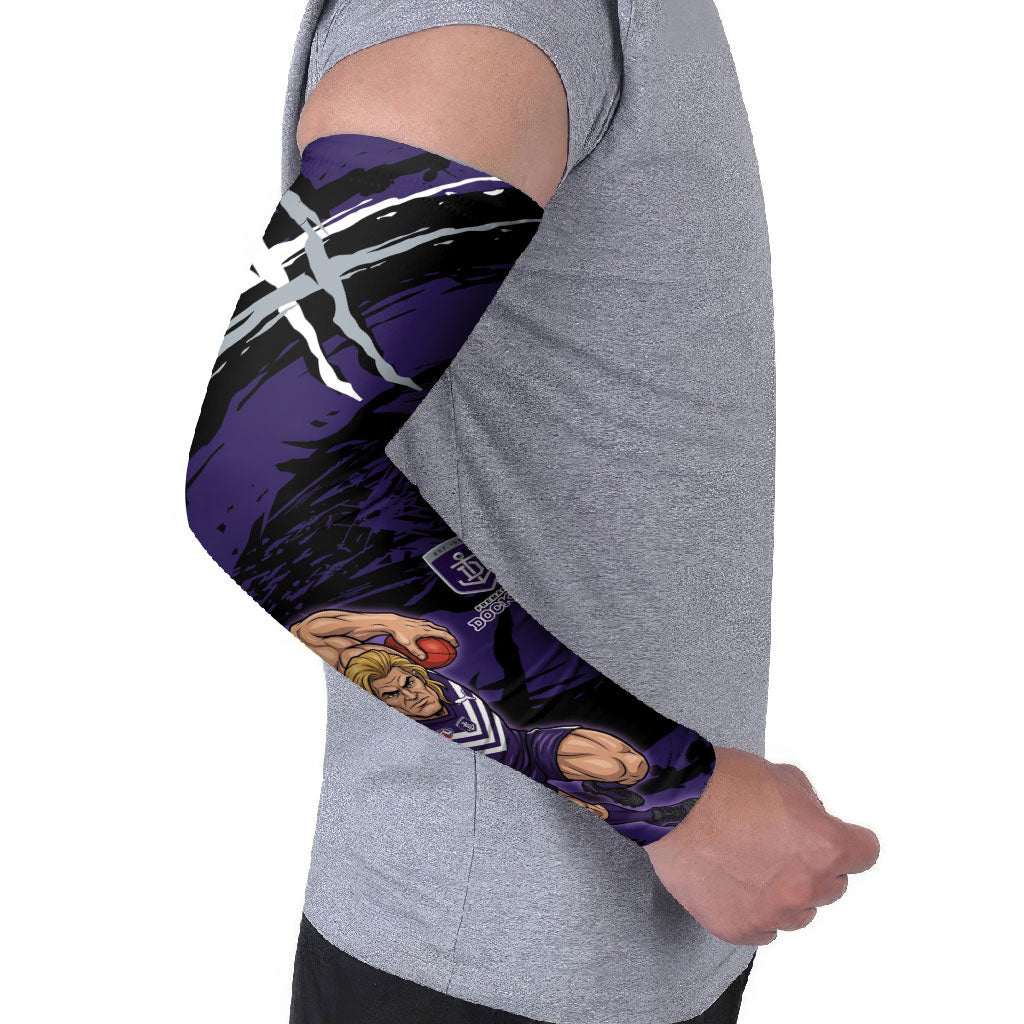 Fremantle Football Club Arm Sleeves Dockers Muscular Mascot Graphic - Abstract Paint Splatter Art