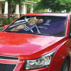 Fremantle Football Club Auto Sun Shade Dockers Muscular Mascot Graphic - Abstract Paint Splatter Art