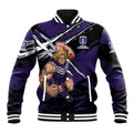 Fremantle Football Club Baseball Jacket Dockers Muscular Mascot Graphic - Abstract Paint Splatter Art