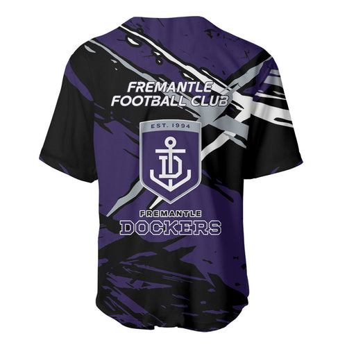 Fremantle Football Club Baseball Jersey Dockers Muscular Mascot Graphic - Abstract Paint Splatter Art